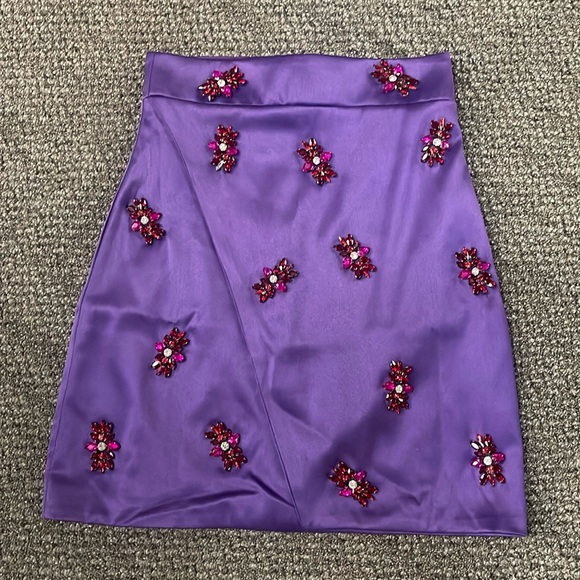 Dona Matoshi wrap look bedazzled skirt small